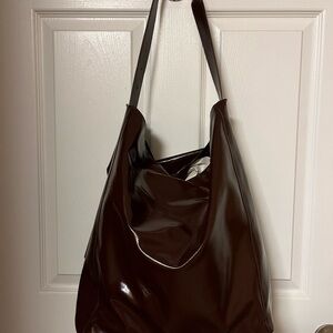 Zara: Brown Bucket Handle Bag